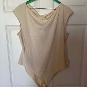 H&M Tan Asymmetrical Sleeveless Bodysuit